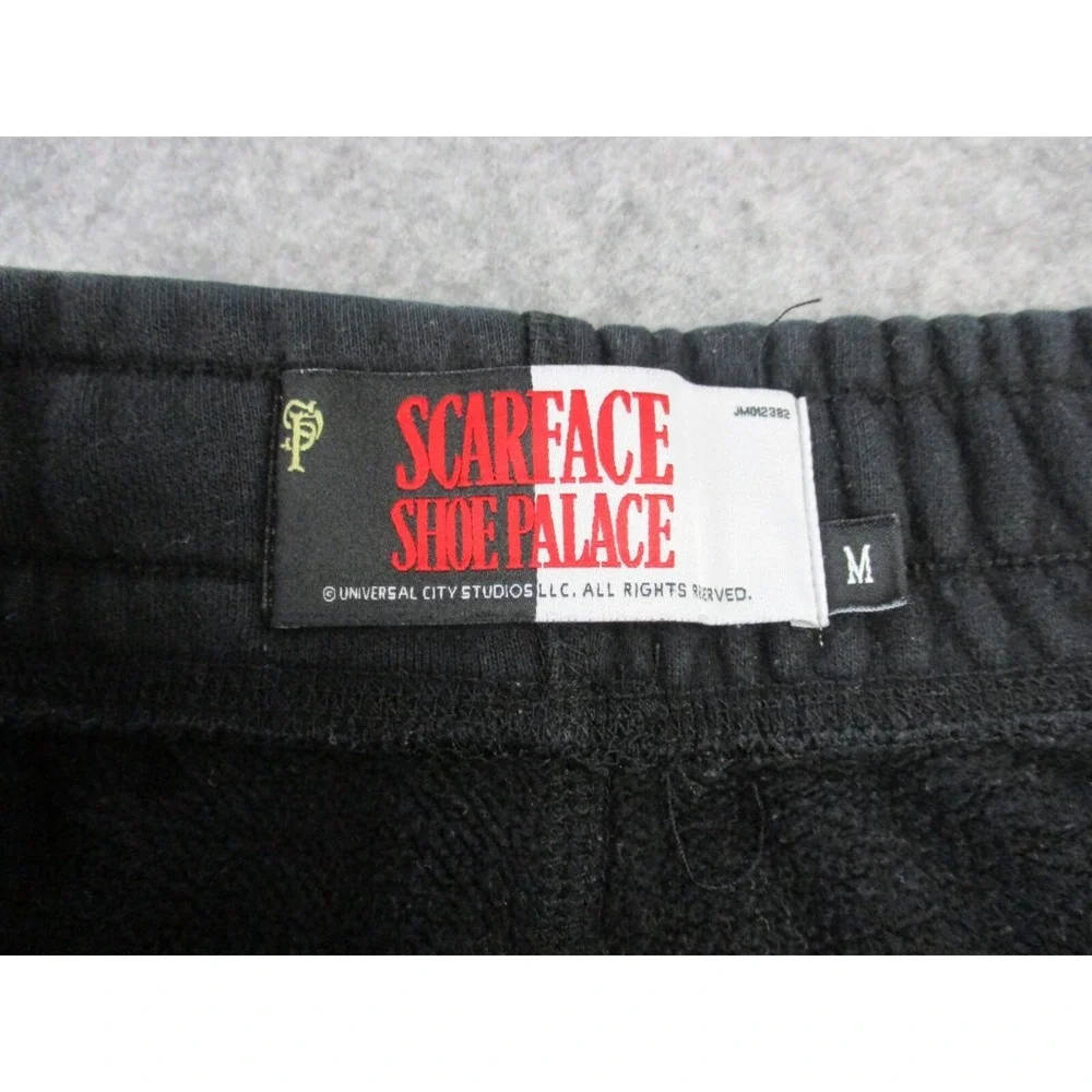 Scarface Shorts Mens Medium Black White Shoe Palace Terry Cloth Drawstring 6